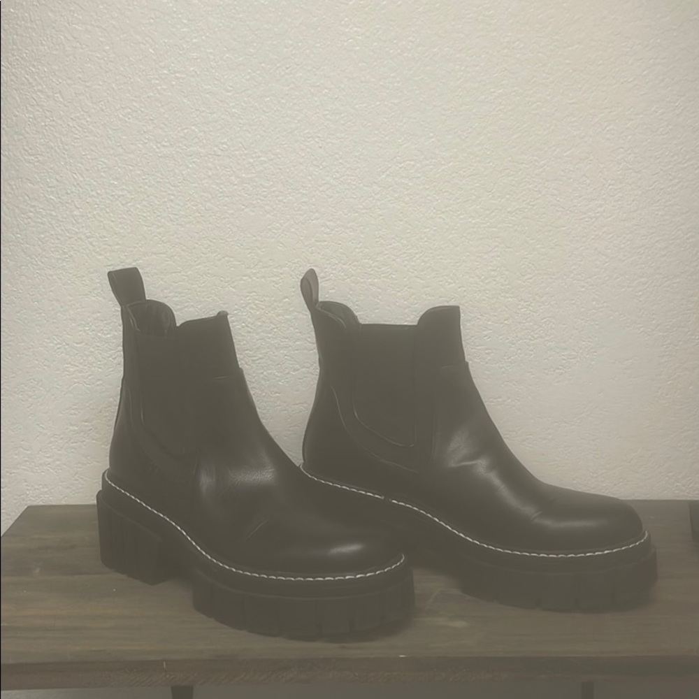Black chunky platform boots